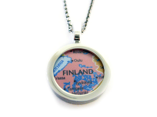 Finland Map Pendant Necklace