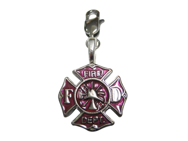 Fire Fighter Emblem Pendant Zipper Pull Charm