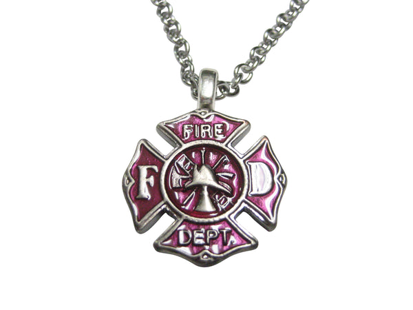 Fire Fighter Emblem Pendant Necklace