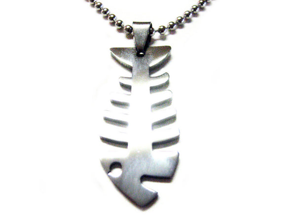 Fish Bone Metal Cut Out Necklace