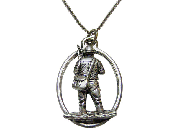 Fisherman Large Oval Pendant Necklace