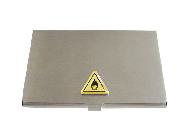 Flammable Warning Sign Business Card Holder