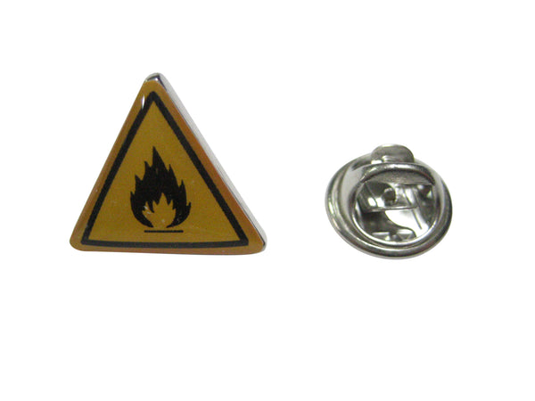 Flammable Warning Sign Lapel Pin