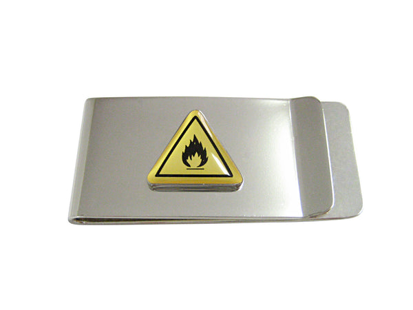 Flammable Warning Sign Money Clip