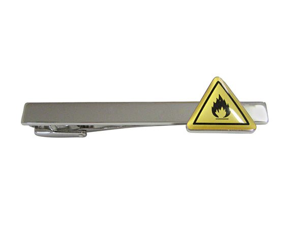Flammable Warning Sign Square Tie Clip