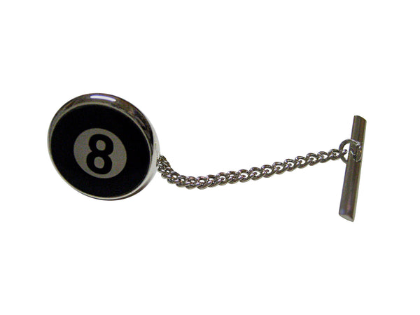 Flat Eight Ball Billiards Pool Tie Tack