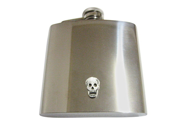 Flat Skull 6 Oz. Stainless Steel Flask