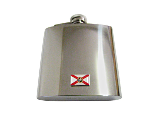 Florida State Flag Pendant 6 Oz. Stainless Steel Flask