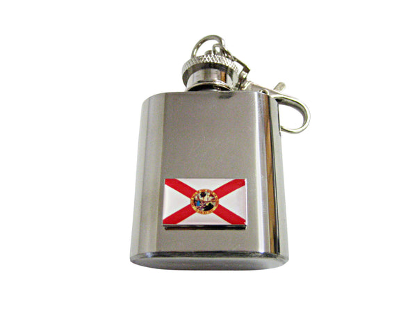 Florida State Flag Pendant 1 Oz. Stainless Steel Key Chain Flask