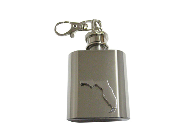 Florida State Map Shape 1 Oz. Stainless Steel Key Chain Flask