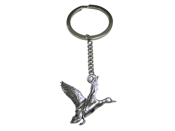 Flying Mallard Duck Bird Pendant Keychain