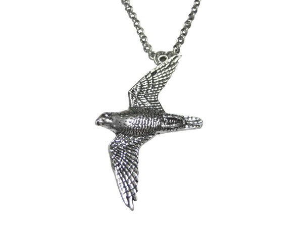 Flying Peregrine Falcon Bird Pendant Necklace