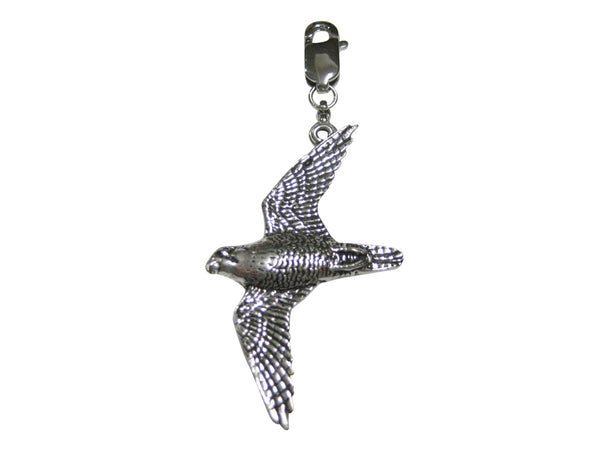 Flying Peregrine Falcon Bird Pendant Zipper Pull Charm