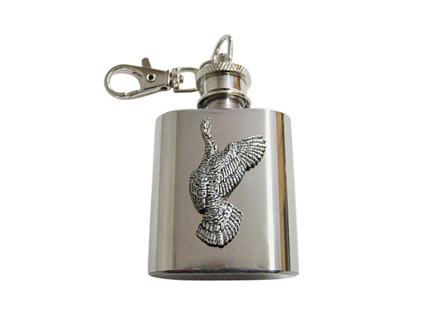 Flying Turkey Bird 1 Oz. Stainless Steel Key Chain Flask