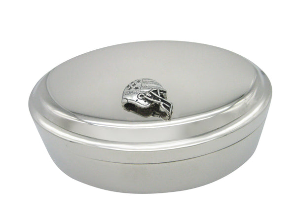 Football Helmet Pendant Oval Trinket Jewelry Box
