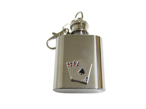 Four Aces Gambling 1 Oz. Stainless Steel Key Chain Flask