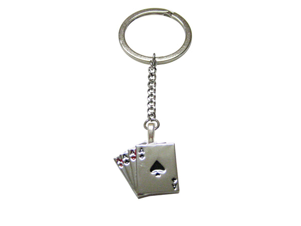 Four Aces Gambling Keychain