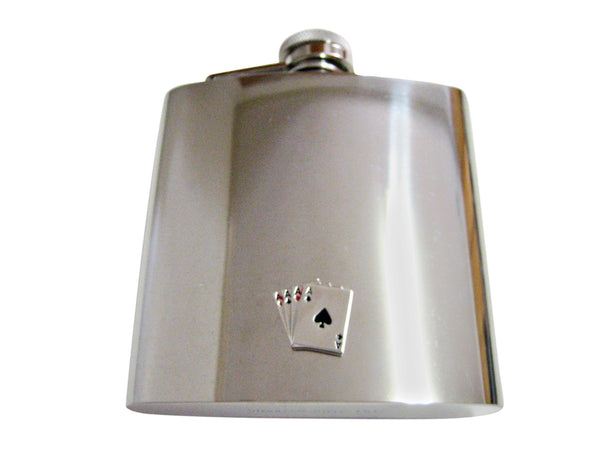 Four Aces Gambling 6 Oz. Stainless Steel Flask