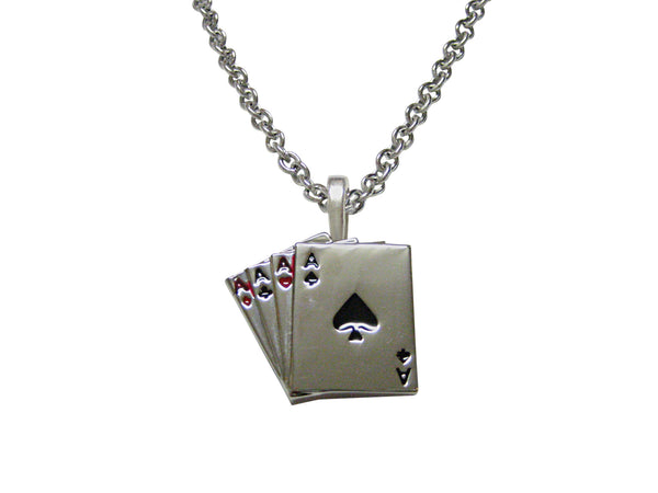 Four Aces Gambling Pendant Necklace