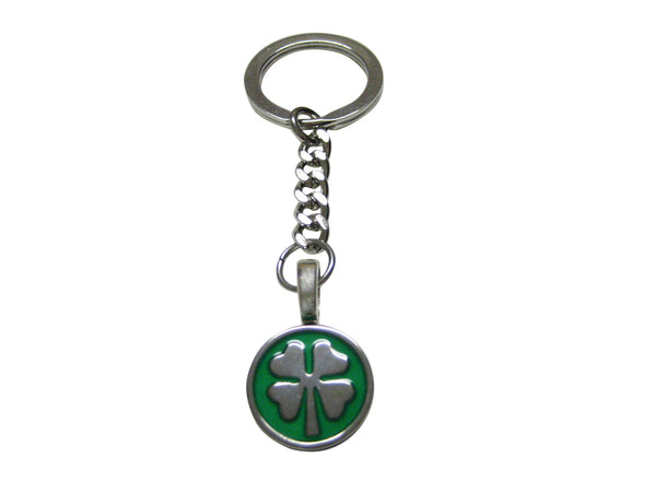 Green Four Leaf Clover Lucky Pendant Keychain