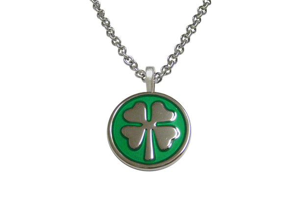 Four Leaf Clover Lucky Pendant Necklace With Shiny Chain