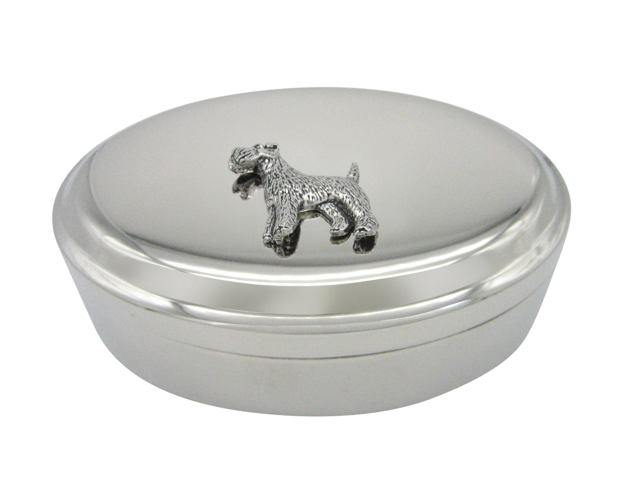Fox Terrier Dog Pendant Oval Trinket Jewelry Box