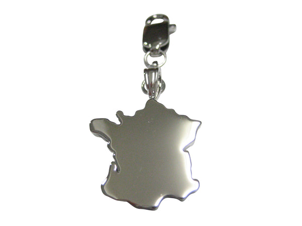 France Country Map Shape Pendant Zipper Pull Charm