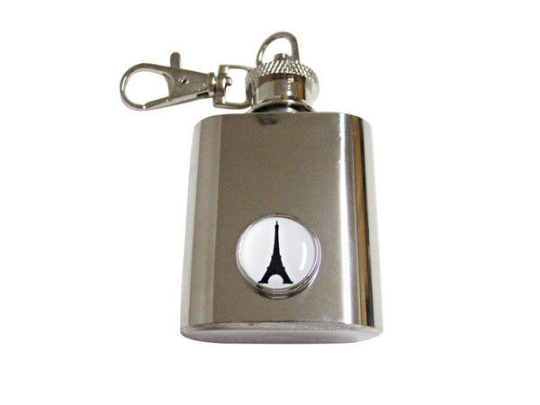 France Eiffel Tower 1 Oz. Stainless Steel Key Chain Flask