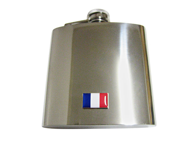 France Flag Pendant 6 Oz. Stainless Steel Flask