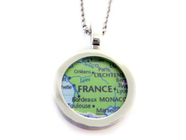 France Map Pendant Necklace