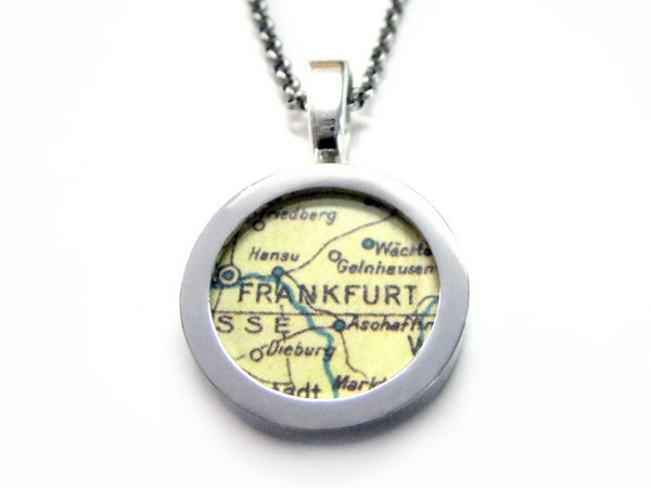 Frankfurt Map Pendant Necklace