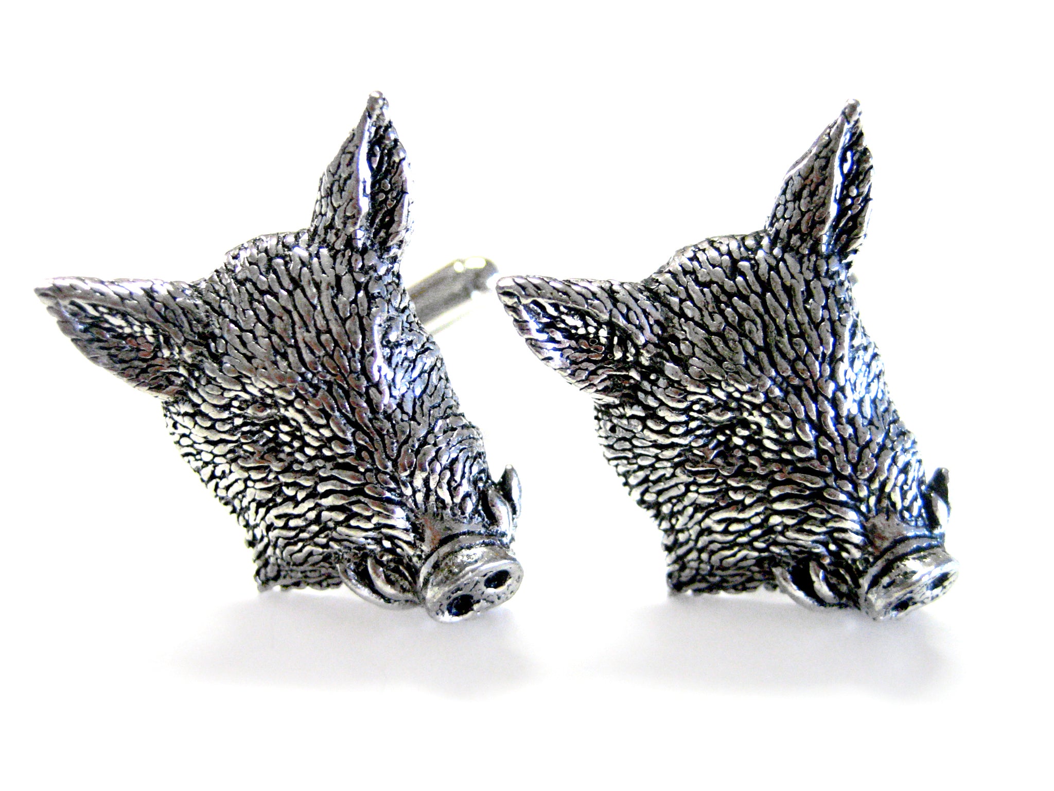 Front Looking Wild Boar Head Cufflinks