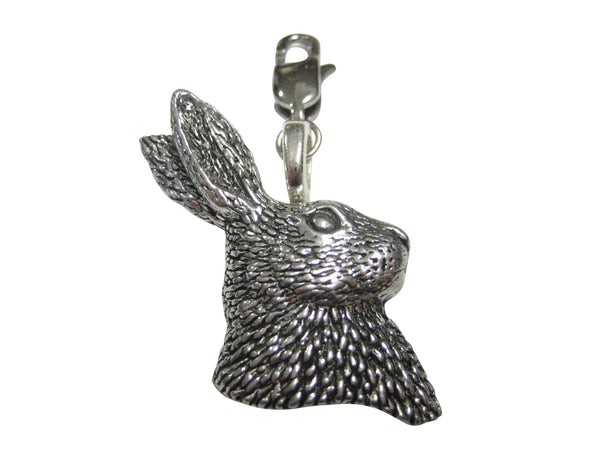 Furry Hare Rabbit Head Pendant Zipper Pull Charm