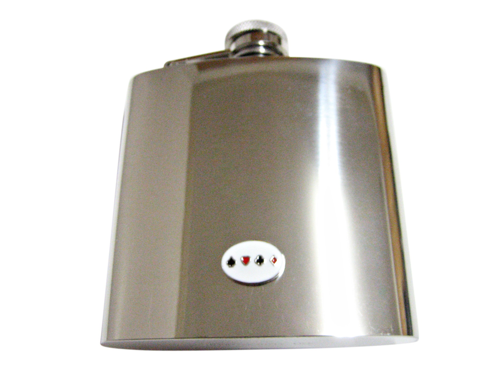 Gambling Card Suits 6 Oz. Stainless Steel Flask