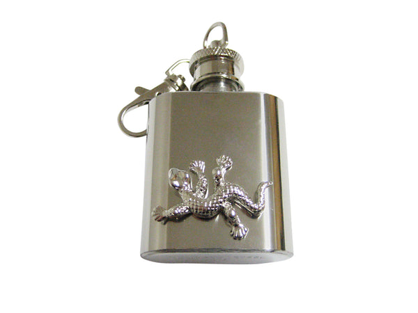 Gecko Lizard 1 Oz. Stainless Steel Key Chain Flask