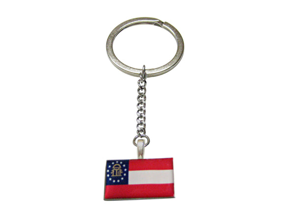 Georgia State Flag Pendant Keychain