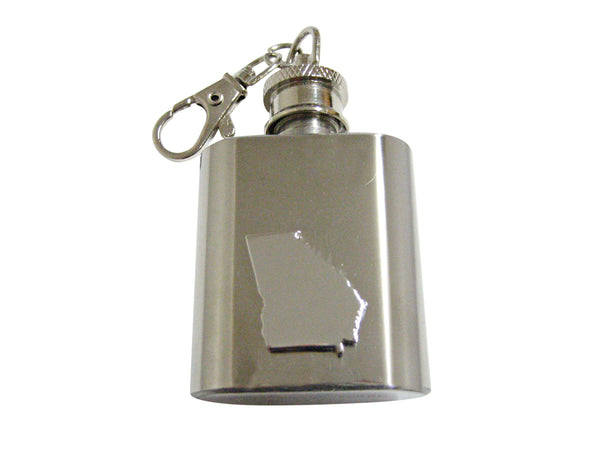 Georgia State Map Shape 1 Oz. Stainless Steel Key Chain Flask
