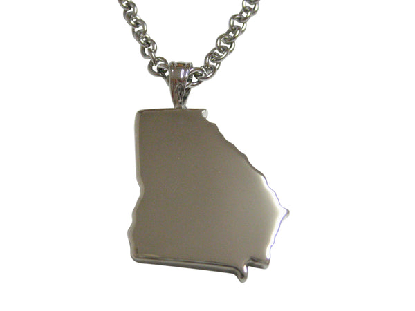 Georgia State Map Shape Pendant Necklace