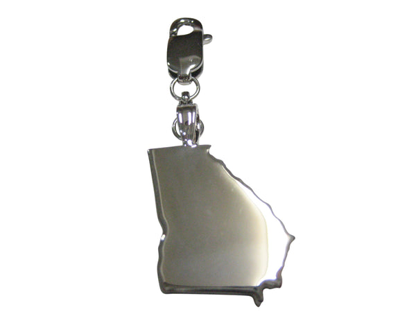Georgia State Map Shape Pendant Zipper Pull Charm