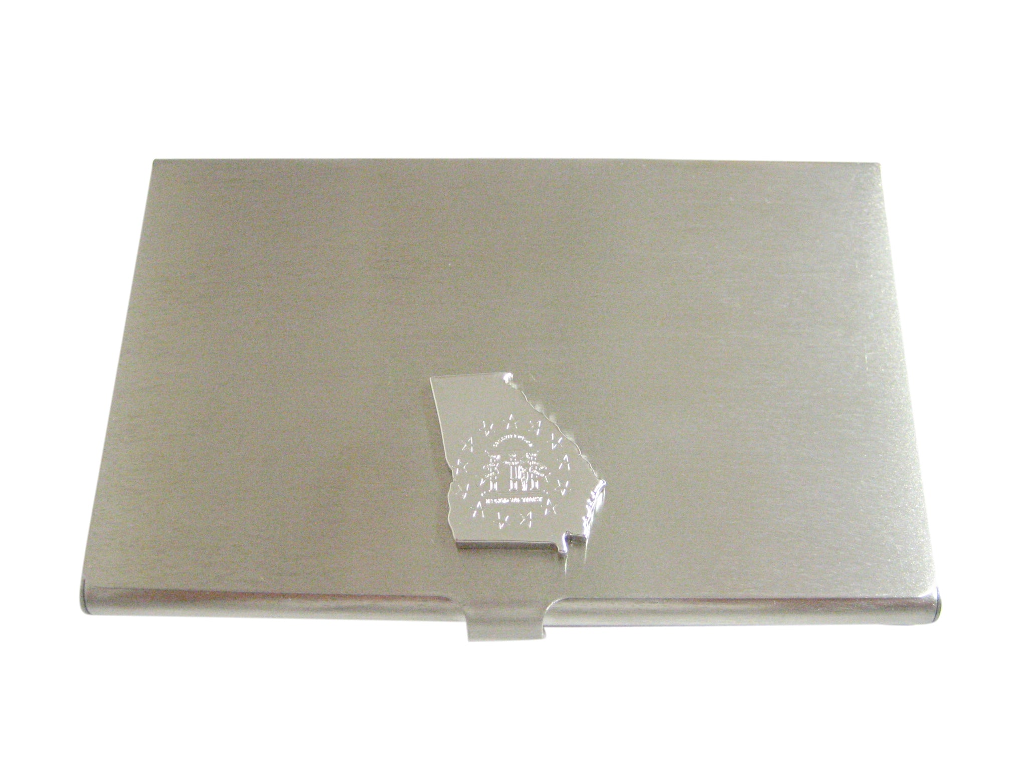 Georgia State Map Shape and Flag Design Business Card Holder