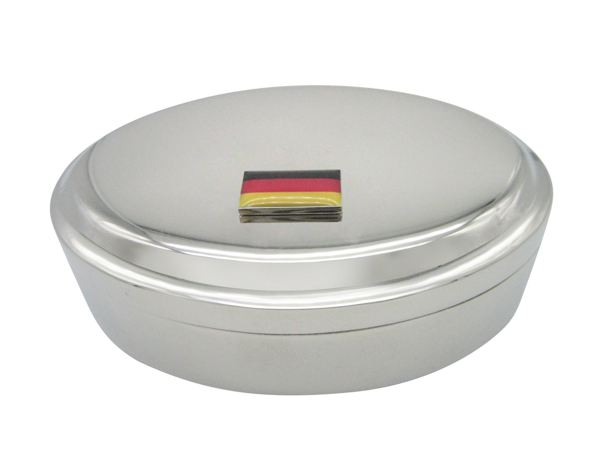 Germany Flag Pendant Oval Trinket Jewelry Box