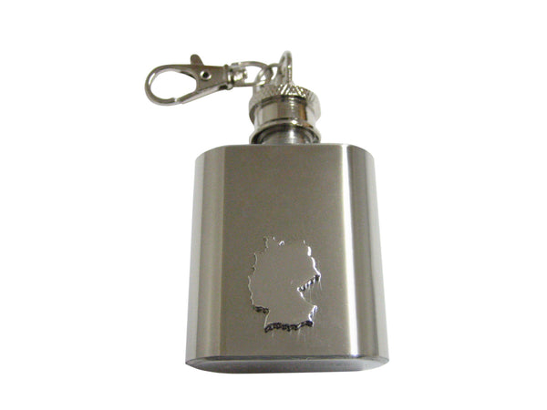 Germany Map Shape 1 Oz. Stainless Steel Key Chain Flask