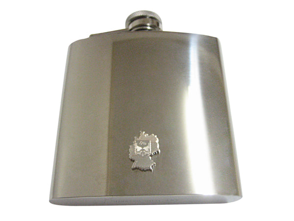 Germany Map Shape and Flag Design 6 Oz. Stainless Steel Flask