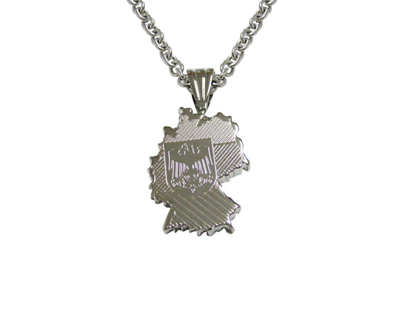 Germany Map Shape and Flag Design Pendant Necklace