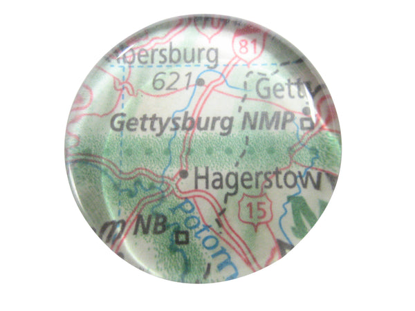 Gettysburg National Military Park Pennsylvania Map Pendant Magnet