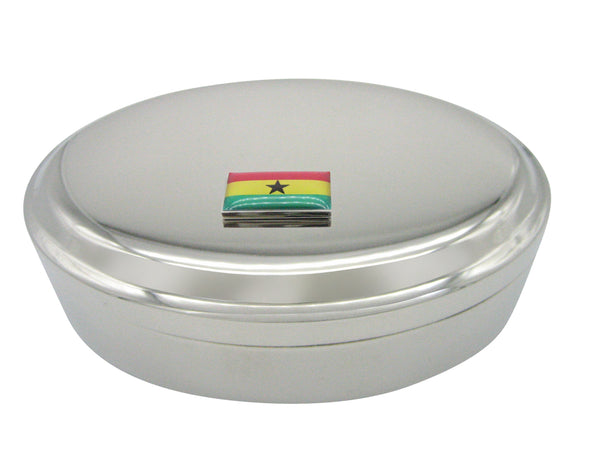 Ghana Flag Pendant Oval Trinket Jewelry Box