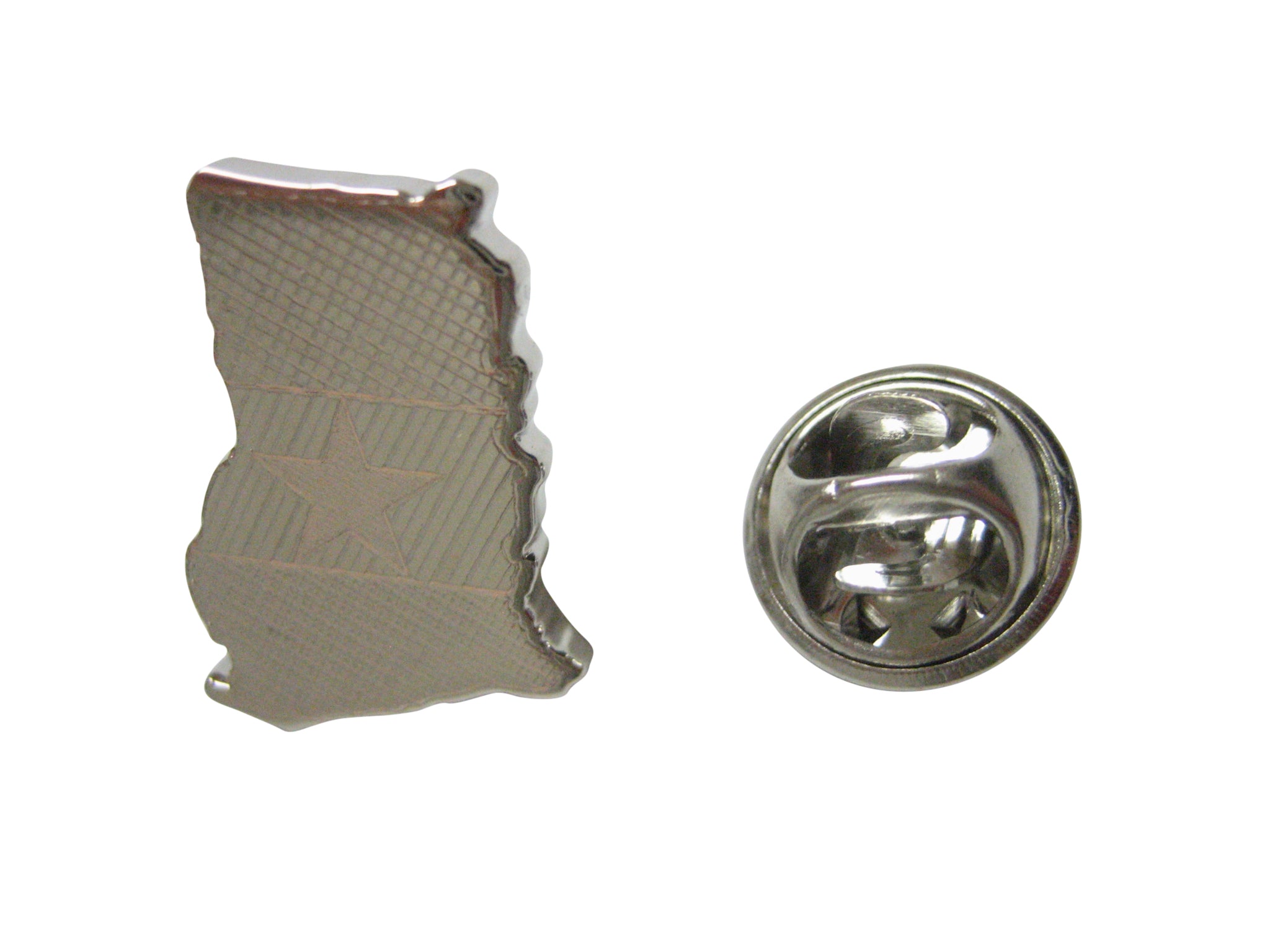 Ghana Map Shape and Flag Design Lapel Pin