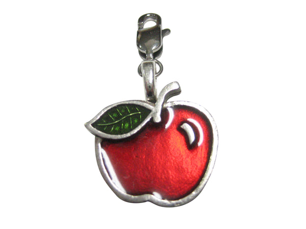 Glossy Red Apple Pendant Zipper Pull Charm
