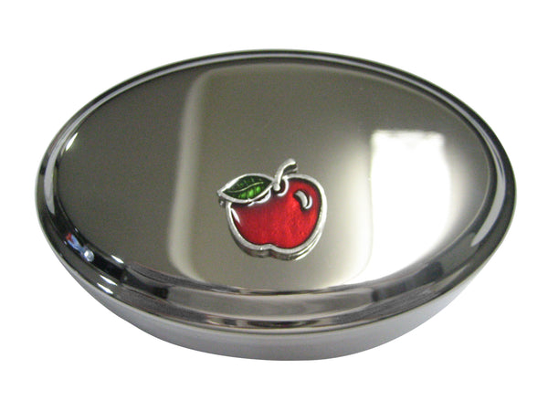 Glossy Red Apple Oval Trinket Jewelry Box