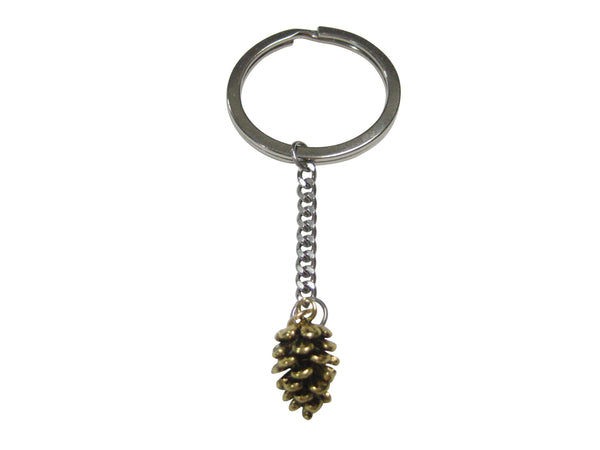 Gold Toned Acorn Pendant Keychain